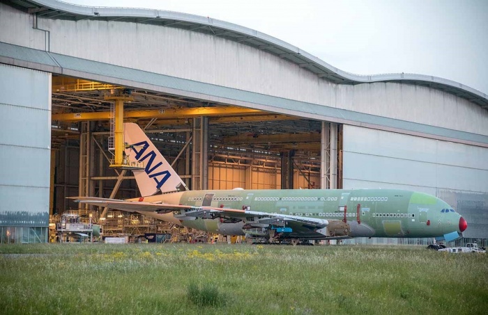 First All Nippon Airways A380 rolls off assembly line in France
