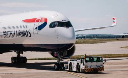 First British Airways Airbus A350 prepares for Dubai departure