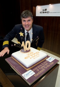 Etihad Airways celebrates a decade of Manchester flights
