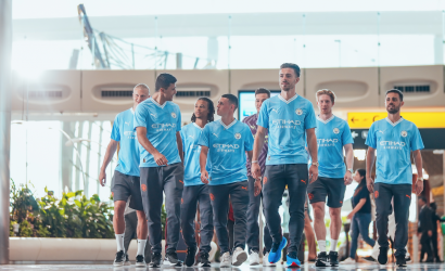 MANCHESTER CITY PLAYERS IN STARTING LINE-UP FOR  ETIHAD AT ZAYED INTERNATIONAL AIRPORT
