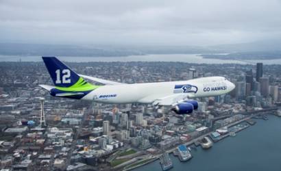 Boeing Seattle Seahawks plane takes to skies over USA