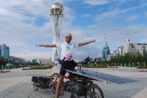 The first participant of The Sun Trip cycling race arrived in Astana