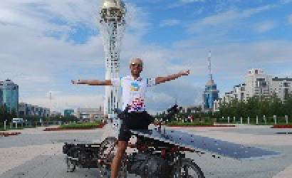 The first participant of The Sun Trip cycling race arrived in Astana