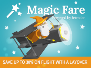 JetRadar presents Magic Fare, which can save up to 30% on flight with a layover