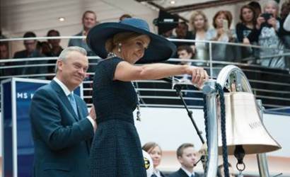 Queen Máxima celebrates launch of ms Koningsdam