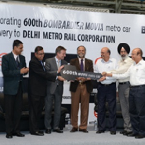 Delivery of 600th BOMBARDIER MOVIA metro car for Delhi Metro