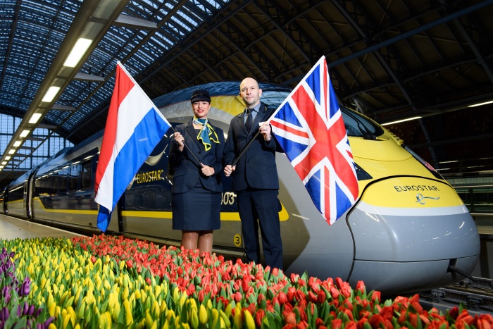 Eurostar departs for Amsterdam for first time