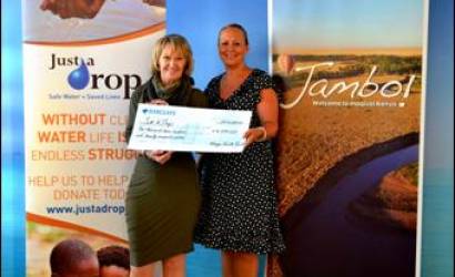 Kenya Tourist Board presents cheque to Just a Drop