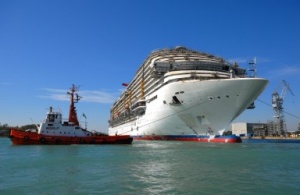 Carnival Magic floated out in Italy