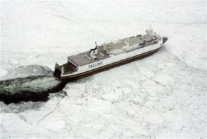 Passenger ferries trapped by Baltic ice