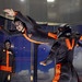 Tina Stinnes getting to grips with indoor skydiving at the Bear Grylls Adventure