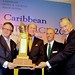 Hotelier of the year David Caldwell receiving an award Alec Sanguinetti, CEO and Director General, CHTA, Josef Forstmayr, President, CHTA