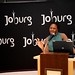 Lindiwe Kwele, chief executive of the Johannesburg Tourism Company, entertains crowds at ITB Berlin