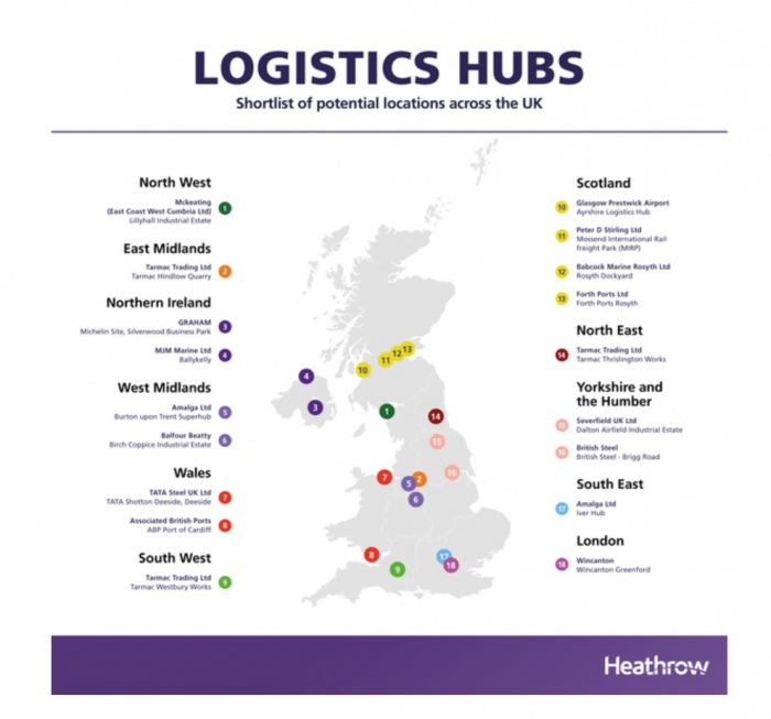 Heathrow reveals shortlisted logistics sites
