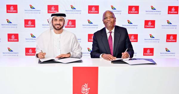 Emirates and South African Airways enhance codeshare agreement, building on 28 years of partnership