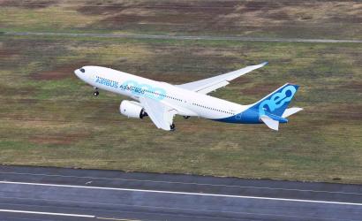 Airbus A330-800 takes off on maiden test flight