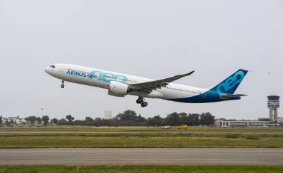 First A330neo takes flight over southern France