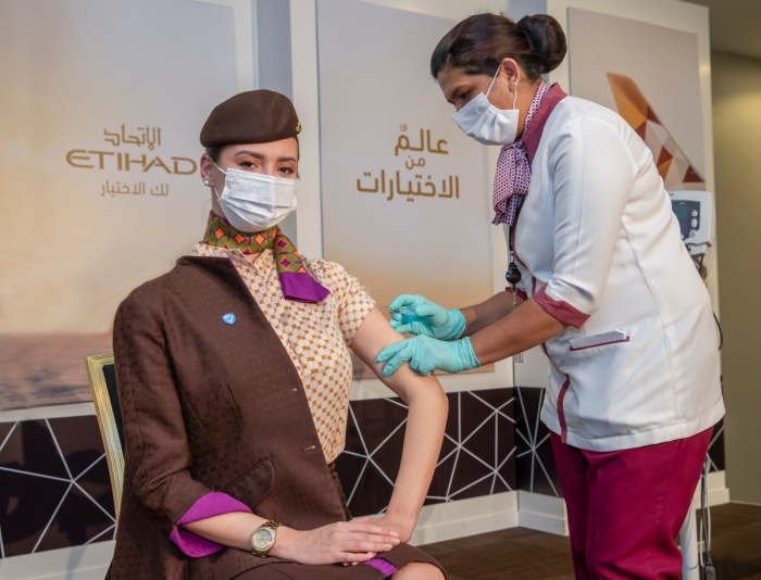 Etihad Airways vaccinates frontline staff against Covid-19