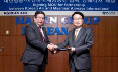 Korean Air signs codeshare deal with Myanmar Airways