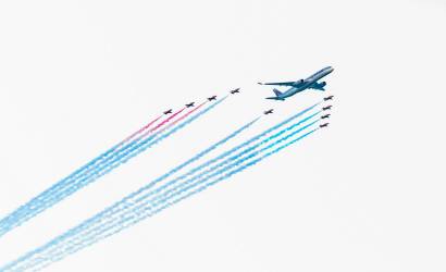 Qatar Airways celebrates 20th anniversary with Red Arrows fly-past