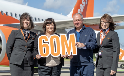 easyJet has celebrated flying 60 million passengers to and from Edinburgh Airport