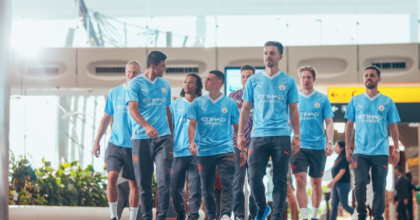 MANCHESTER CITY PLAYERS IN STARTING LINE-UP FOR  ETIHAD AT ZAYED INTERNATIONAL AIRPORT Breaking Travel News