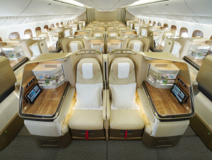 Emirates’ first retrofitted 777 aircraft featuring its latest cabin interiors takes off to Geneva