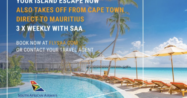 South African Airways (SAA) will inaugurate its first direct service between Cape Town and Mauritius