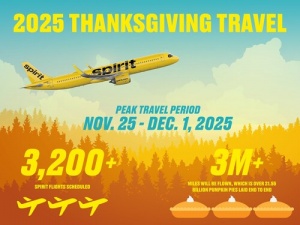 Spirit Airlines Unveils Top Searched Thanksgiving Destinations