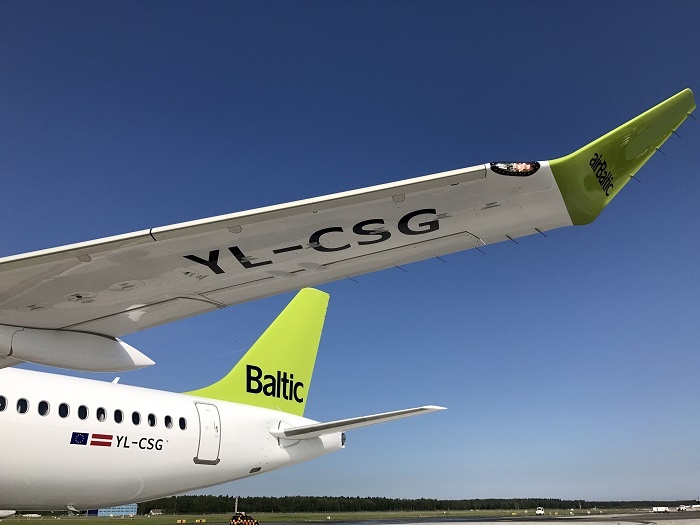 airBaltic welcomes latest Bombardier CS300 to Riga