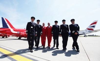 British Airways’ A380 and Red Arrows meet at Air Tattoo