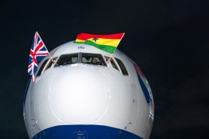 BRITISH AIRWAYS’ FIRST FLIGHT FROM LONDON GATWICK TOUCHES DOWN IN ACCRA