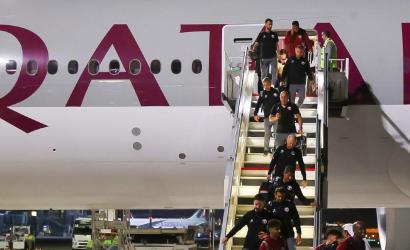 Qatar Airways welcome football fans on-board as the airline marks one week to go until the world cup