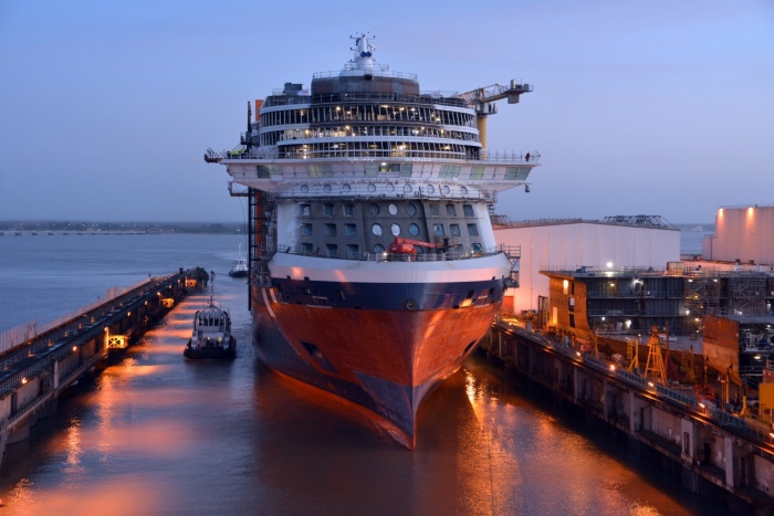 Celebrity Edge floats out in France ahead of November debut
