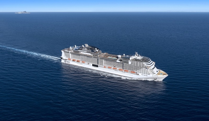 MSC Grandiosa floats out in France