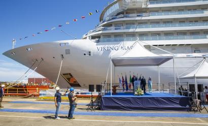 Viking Mars takes to the water for the first time
