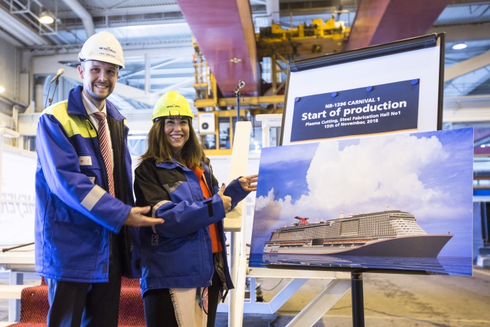 Carnival Cruise Line cuts first steel for largest ever ship