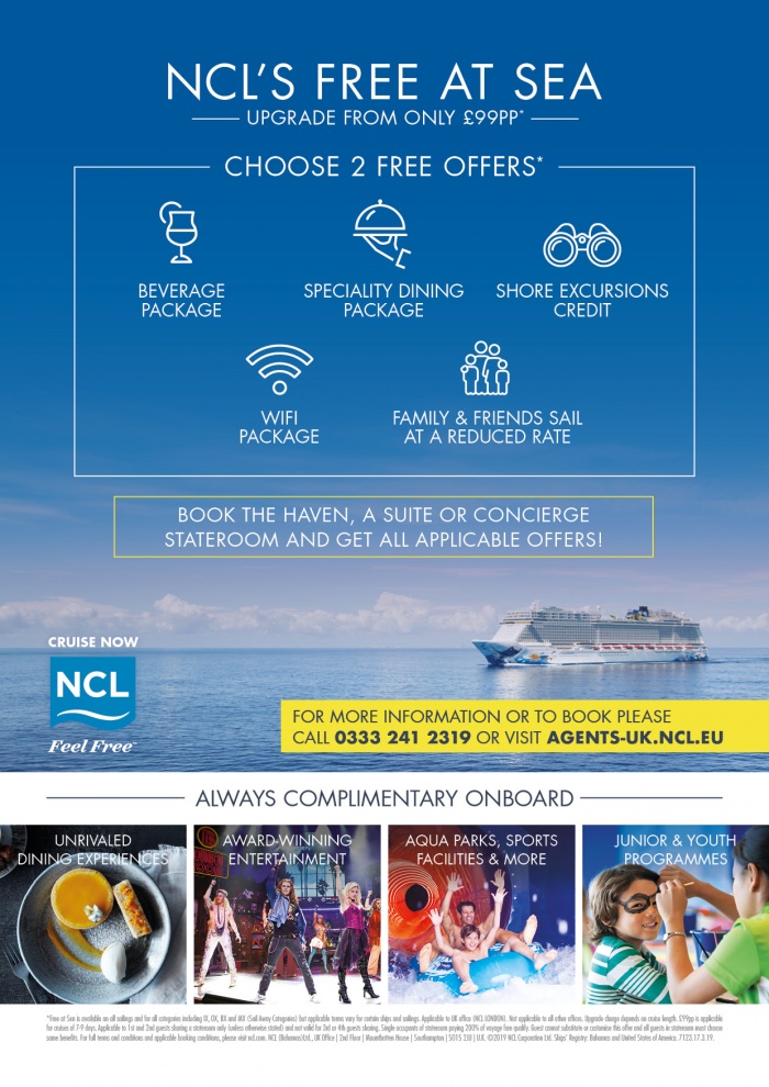 Norwegian Cruise Line rolls out Free at Sea booking options in UK