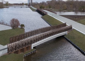 High-tech bridge built with flax