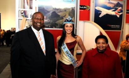 Miss World cheers on South Africa at ITB