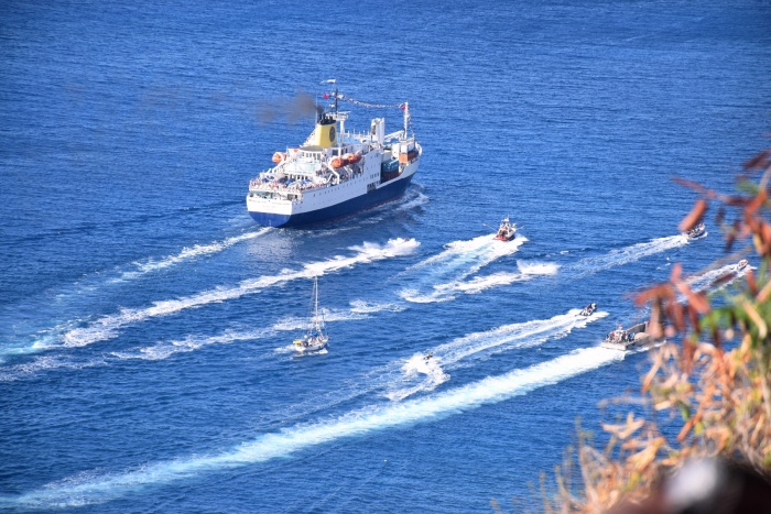 RMS St Helena sets sail for final time