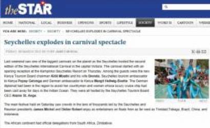 “The Star” of Kenya congratulates the annual Seychelles-based carnival