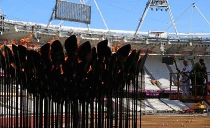 London 2012 cauldron moved into position in Olympic Stadium