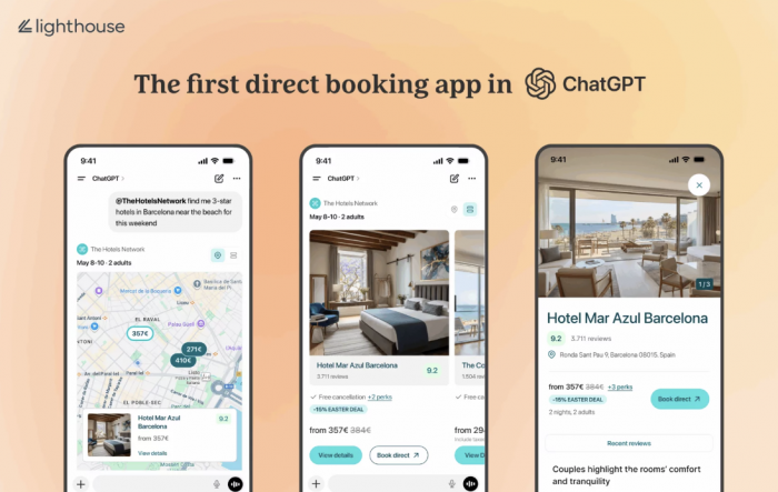 The first direct booking app for hotels launches in ChatGPT, powered by Lighthouse