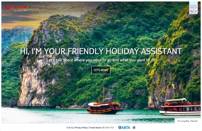 Thomson trials virtual assistant tool for holiday bookings
