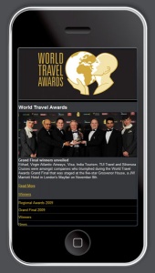 World Travel Awards goes mobile