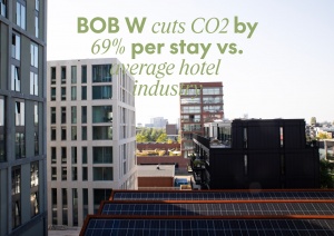 Bob W reports 69% lower carbon emissions per guest night than European hotel average
