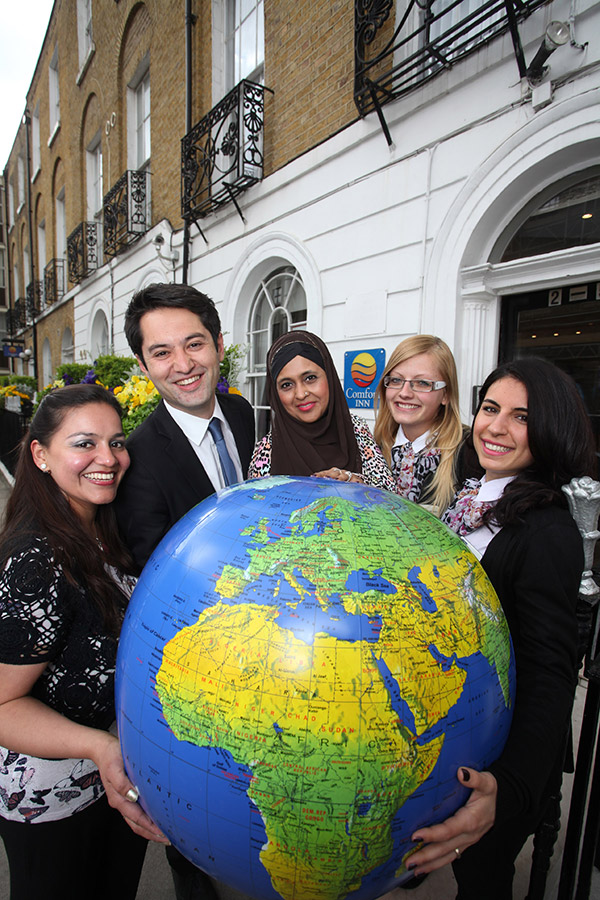 General Manager at the Comfort Inn St Pancras - Kings Cross, Annie Shafi-St.Hilaire and her team are on top of the world having been shortlisted for the Comfort International Hotel of the Year award by Choice Hotels International</p>
<p>Left to right: Silvia Cajamarca (Assistant Manager) , Giuseppe Arena ( Senior Receptionist) , Annie Shafi-St.Hilaire (General Manager) , Kitti Recsei (Housekeeper) and Royan Amiraslanova (Duty/ reception Manager)